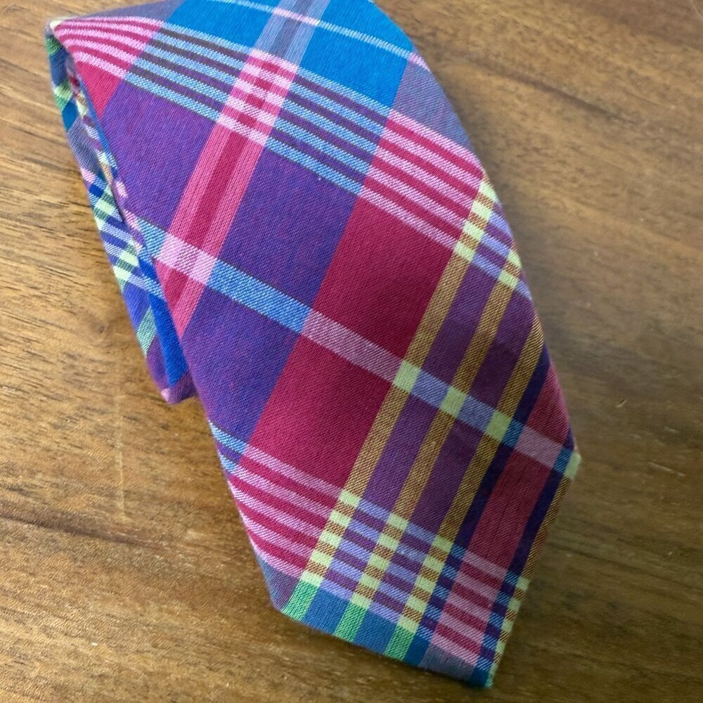 Brooks Brothers "346" Pure Cotton Tie Multi Color Plaid